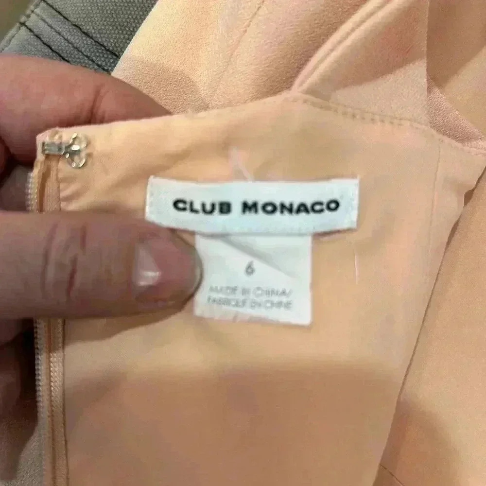 CLUB MONACO CLASSY DOUBLE BOW IN BACK PEACH DRESS SIZE 6 - Picture 7 of 8